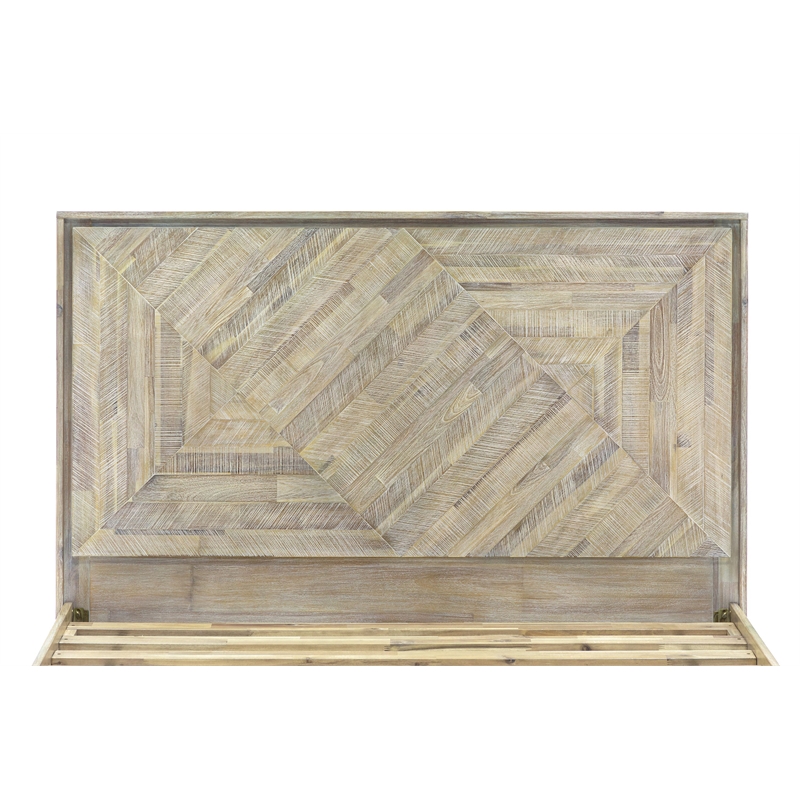 Armen Living Peridot Modern Wood Queen Platform Bed Frame in Natural