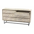 Armen Living Peridot 6-Drawers Solid Wood Double Dresser in Natural Acacia/Black