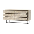 Armen Living Peridot 6-Drawers Solid Wood Double Dresser in Natural Acacia/Black