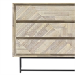 Armen Living Peridot 6-Drawers Solid Wood Double Dresser in Natural Acacia/Black