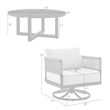 Armen Living Felicia and Argiope 3PC Fabric Outdoor Swivel Set in Gray/Black
