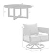 Armen Living Argiope 3PC Aluminum Patio Outdoor Swivel Seating Set in Dark Gray