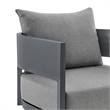 Armen Living Argiope 3PC Aluminum Patio Outdoor Swivel Seating Set in Dark Gray