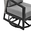 Armen Living Aileen 3PC Outdoor Fabric Patio Swivel Seating Set in Gray/Black