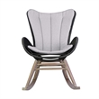 Armen Living Fanny Wood & Rope Outdoor Patio Rocking Chair in Natural/Charcoal