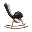 Armen Living Fanny Wood & Rope Outdoor Patio Rocking Chair in Natural/Charcoal