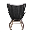 Armen Living Fanny Wood & Rope Outdoor Patio Rocking Chair in Natural/Charcoal