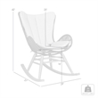Armen Living Fanny Wood & Rope Outdoor Patio Rocking Chair in Natural/Charcoal