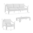 Armen Living Mongo 4-Piece Aluminum Outdoor Patio Furniture Set in Brown/Beige