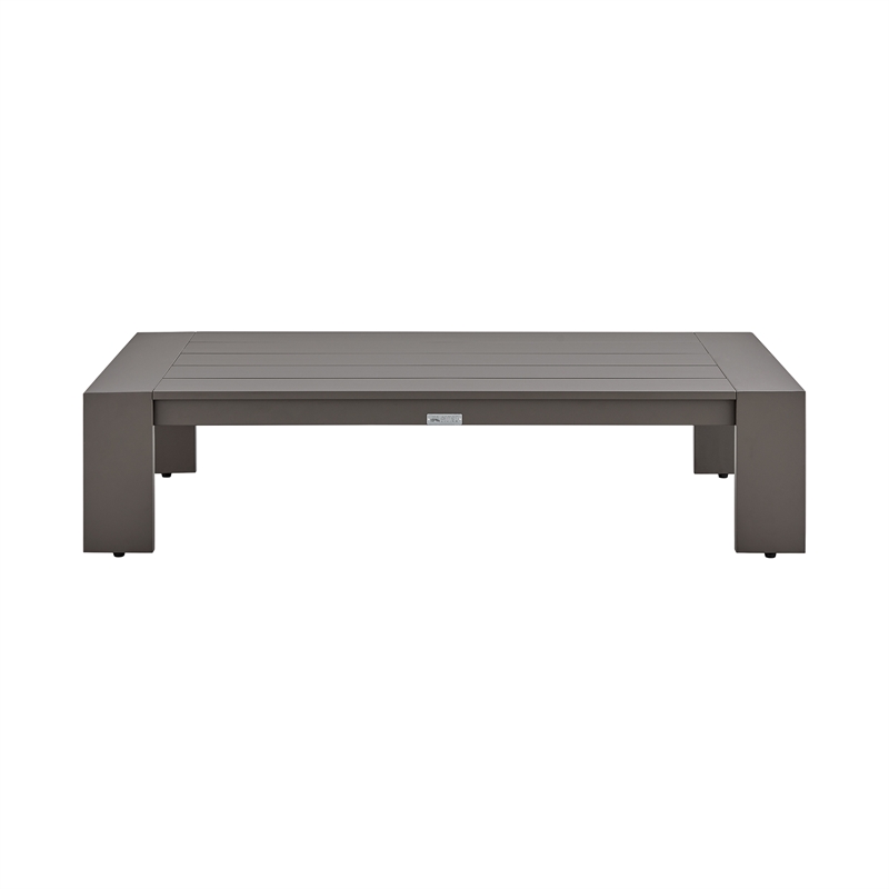 Armen Living Mongo 4-Piece Aluminum Outdoor Patio Furniture Set in Brown/Beige
