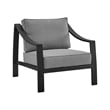 Armen Living Mongo 4-Piece Aluminum Outdoor Patio Furniture Set in Black/Gray