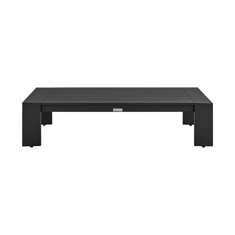 Armen Living Mongo 4-Piece Aluminum Outdoor Patio Furniture Set in Black/Gray