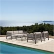 Armen Living Cuffay 4-Piece Fabric Outdoor Patio Furniture Set in Brown