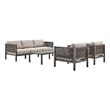 Armen Living Cuffay 4-Piece Fabric Outdoor Patio Furniture Set in Brown