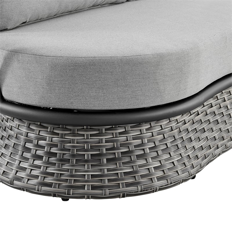 Armen Living Monk 4-Piece Fabric/Aluminum Outdoor Patio Furniture Set in Gray