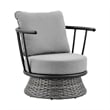 Armen Living Monk 4-Piece Fabric/Aluminum Outdoor Patio Furniture Set in Gray