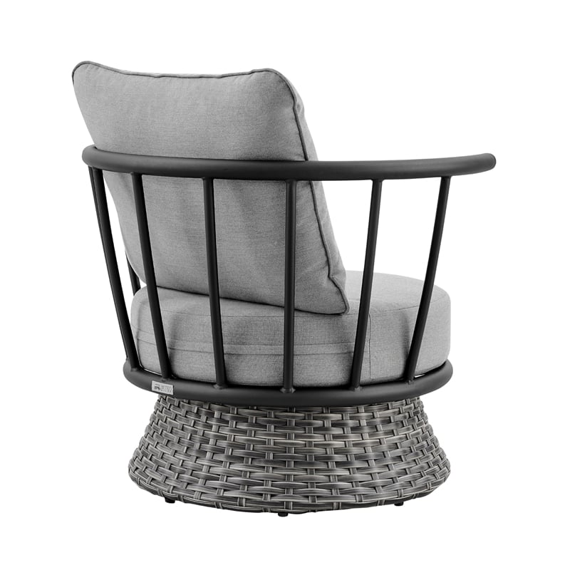 Armen Living Monk 4-Piece Fabric/Aluminum Outdoor Patio Furniture Set in Gray
