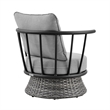 Armen Living Monk 4-Piece Fabric/Aluminum Outdoor Patio Furniture Set in Gray