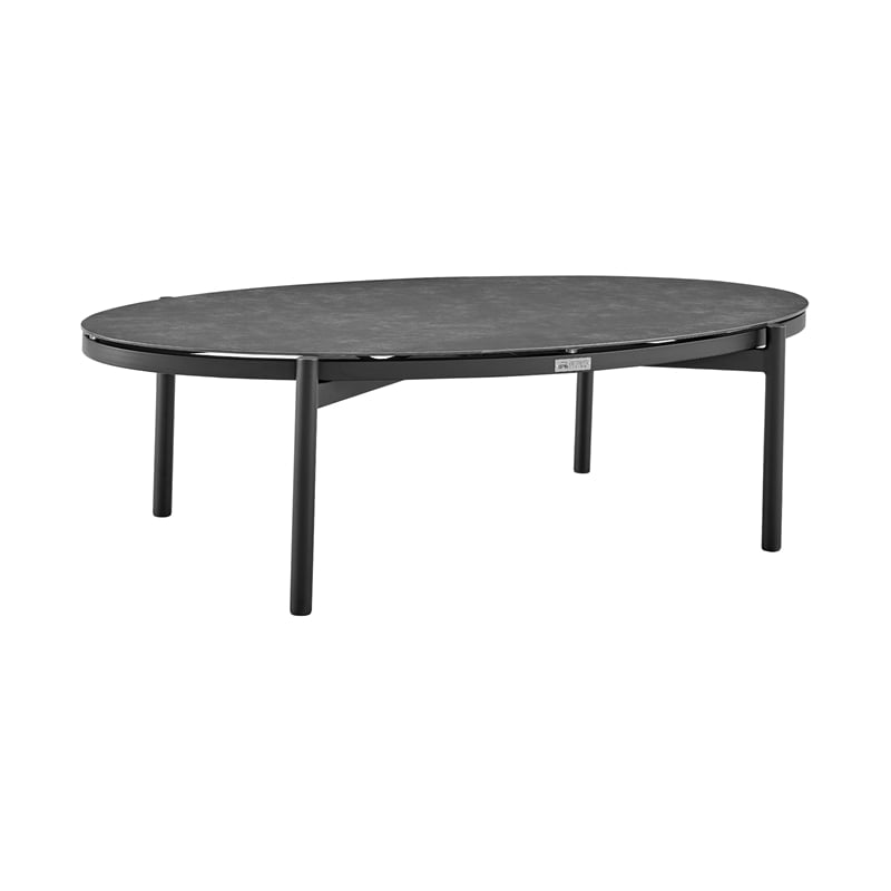 Armen Living Monk 4-Piece Fabric/Aluminum Outdoor Patio Furniture Set in Gray