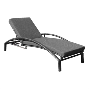 mahana adjustable patio outdoor chaise chair black wicker charcoal