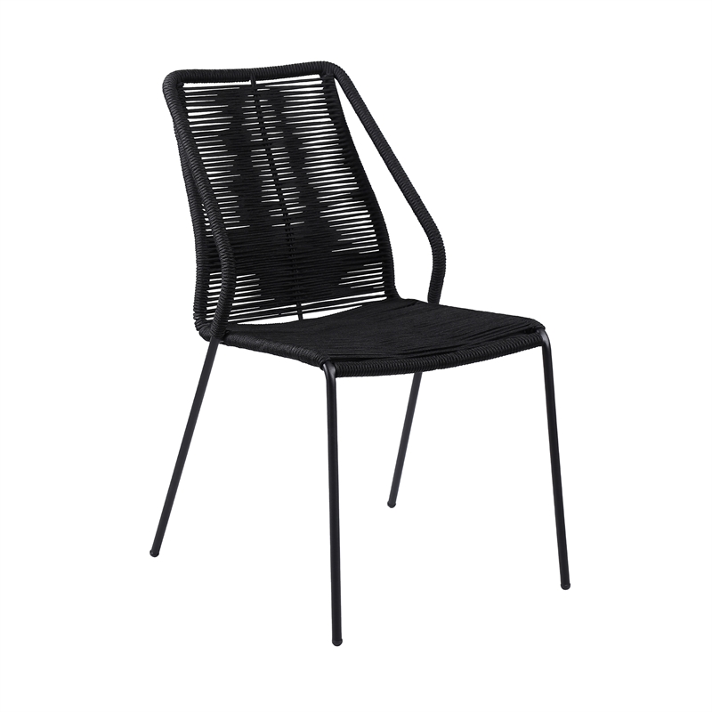 Armen Living Koala and Clip 5-Piece Wood/Metal Dining Set in Dark Wood/Black
