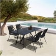Armen Living Koala and Clip 5-Piece Wood/Metal Dining Set in Dark Wood/Black