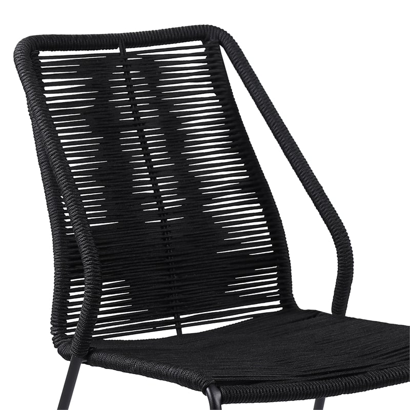 Armen Living Koala and Clip 5-Piece Wood/Metal Dining Set in Dark Wood/Black