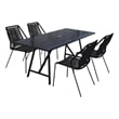 Armen Living Koala and Clip 5-Piece Wood/Metal Dining Set in Dark Wood/Black