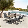 Armen Living Koala and Shasta 5-Piece Wood & Fabric Dining Set in Gray/Brown