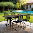 Armen Living Koala and Shasta 5-Piece Wood Dining Set in Dark Wood/Black