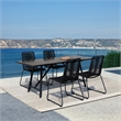 Armen Living Koala and Shasta 5-Piece Wood Dining Set in Dark Wood/Black