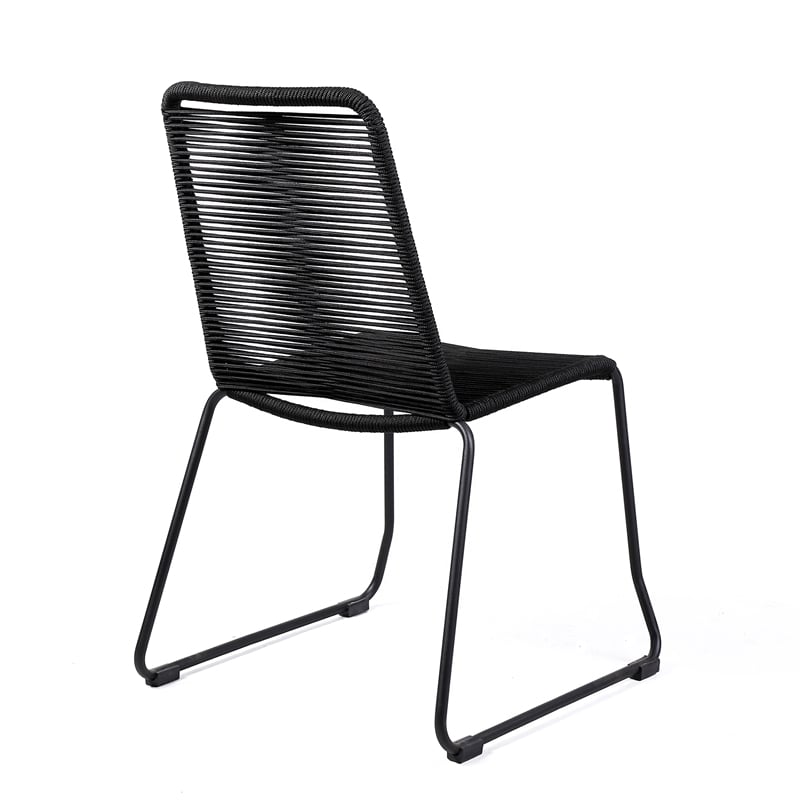 Armen Living Koala and Shasta 5-Piece Wood Dining Set in Dark Wood/Black