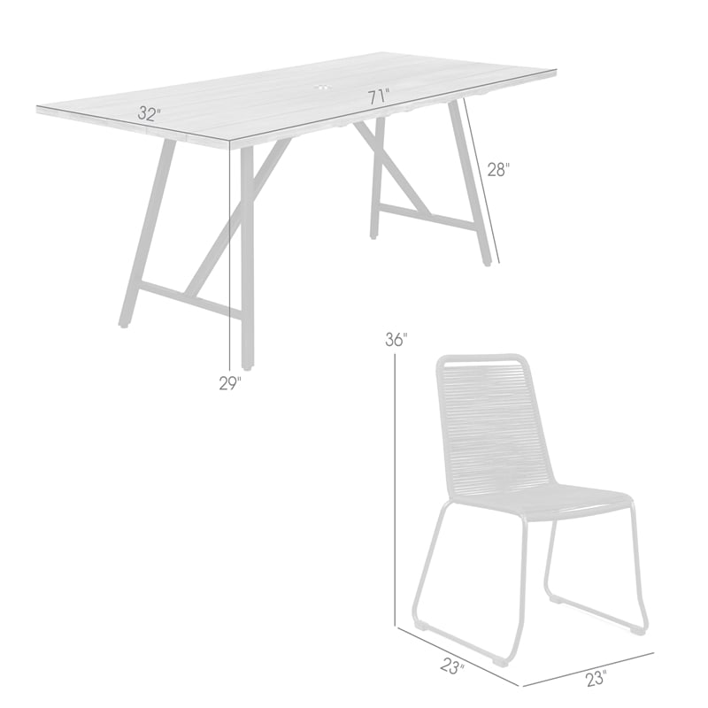 Armen Living Koala and Shasta 5-Piece Wood Dining Set in Dark Wood/Black