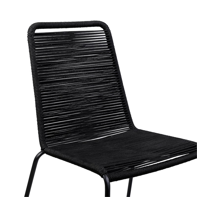 Armen Living Koala and Shasta 5-Piece Wood Dining Set in Dark Wood/Black