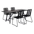 Armen Living Koala and Shasta 5-Piece Wood Dining Set in Dark Wood/Black