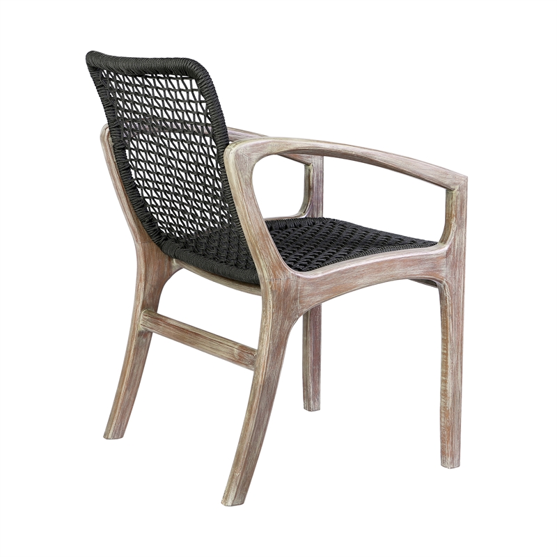 Armen Living Sachi and Brighton 5-Piece Wood Dining Set in Natural/Charcoal