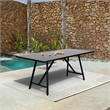 Armen Living Koala Rectangle Wood/Metal Outdoor Dining Table in Dark Wood/Black