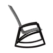 Armen Living Sequoia Wood & Rope Outdoor Patio Rocking Chair in Dark Wood/Gray
