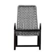 Armen Living Sequoia Wood & Rope Outdoor Patio Rocking Chair in Dark Wood/Gray