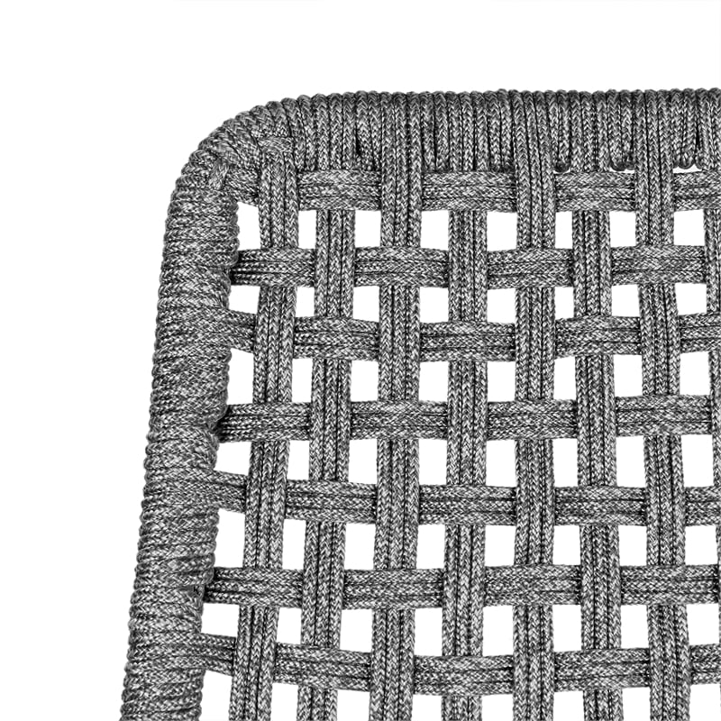 Armen Living Sequoia Wood & Rope Outdoor Patio Rocking Chair in Dark Wood/Gray