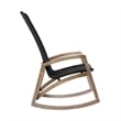 Armen Living Sequoia Wood & Rope Outdoor Patio Rocking Chair in Natural/Charcoal
