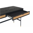 Saratoga 2 Drawer Desk in Black Acacia with Rattan