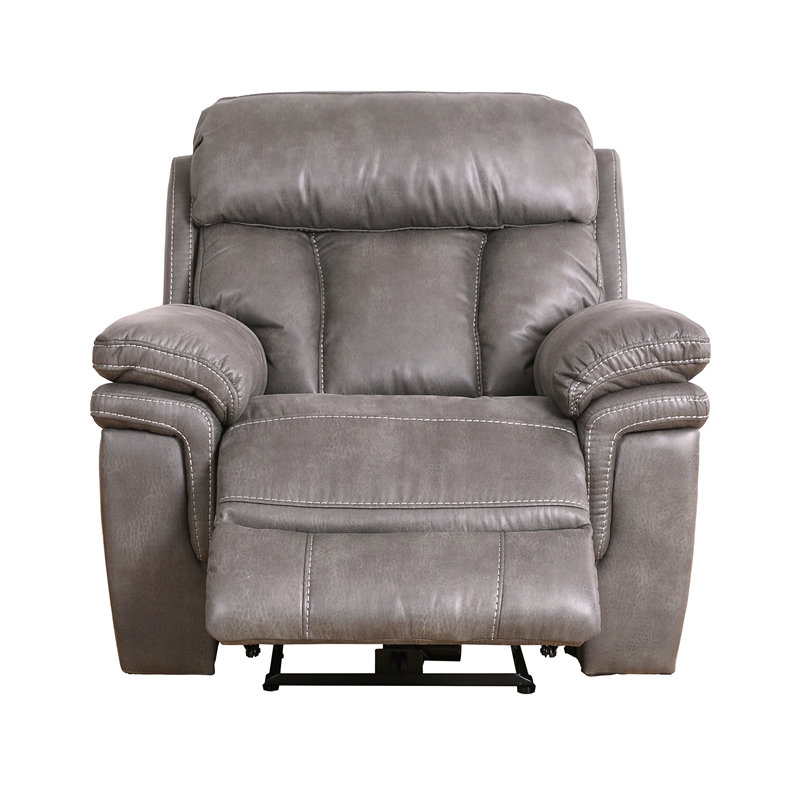 Armen Living Estelle Modern Fabric Power Recliner Chair in Brown