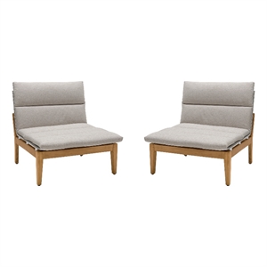 arno outdoor modularwood lounge chair with beige olefin   set of 2