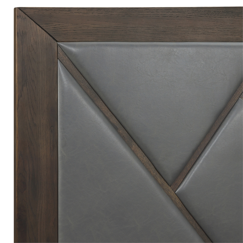 Armen Living Marquis 4-Piece Wood Queen Platform Bedroom Set in Oak/Gray