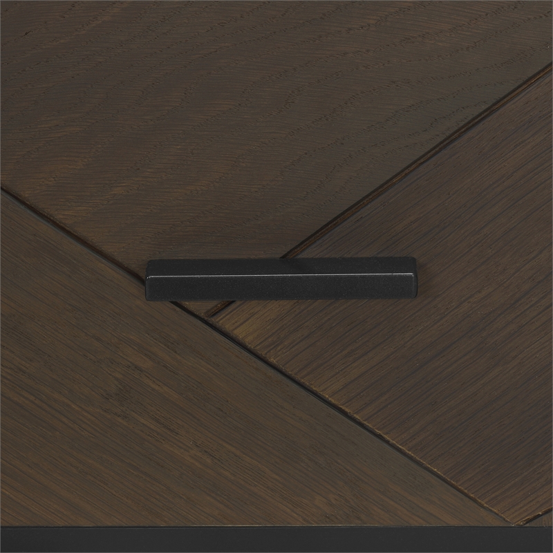 Armen Living Marquis 4PC Wood King Size Platform Bedroom Set w/Headboard in Oak