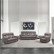 Armen Living Estelle 3-Piece Fabric Sofa Love Seat & Chair in Gunmetal Gray