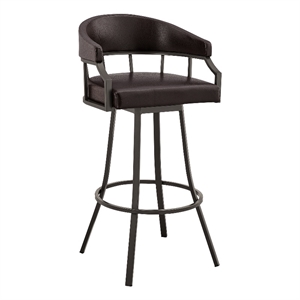 palmdale 30 in swivel brownand java brown metal bar stool