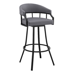 palmdale 26 in swivel slate greyand black metal bar stool