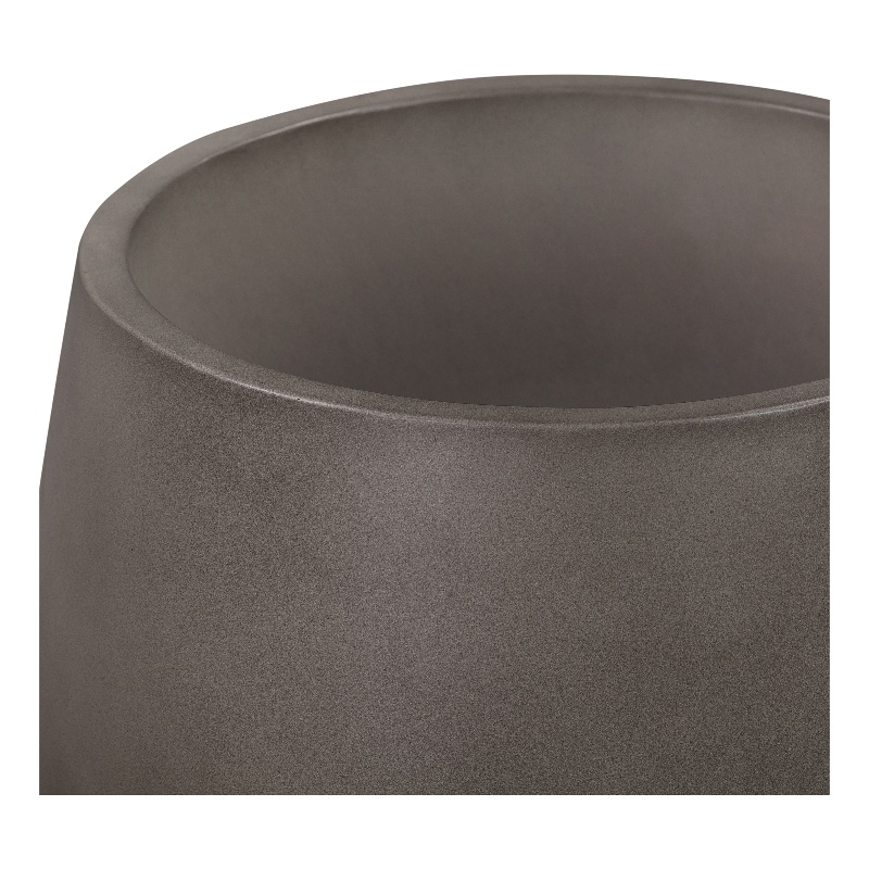 Amethyst Medium Round Lightweight Concrete Indoor or Outdoor Planter in Gray
